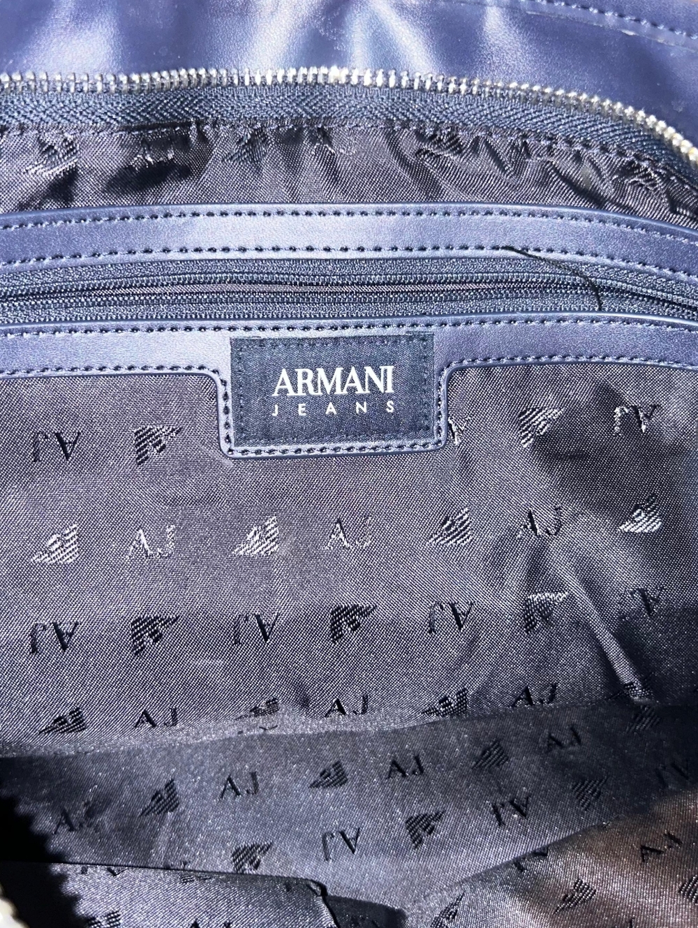 Armani Jeans Navy Tote with Branded Lining